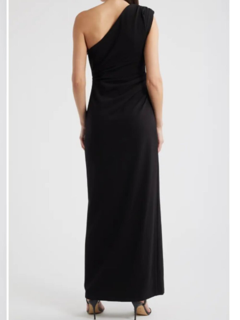 Vince Camuto Draped One-Shoulder Crepe Gown Black Size 6 NWT - Picture 2 of 13